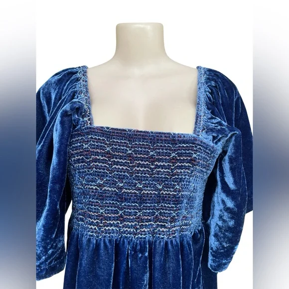Free People Navy Velvet Backless Dress Free People Navy Velvet Backless Dress